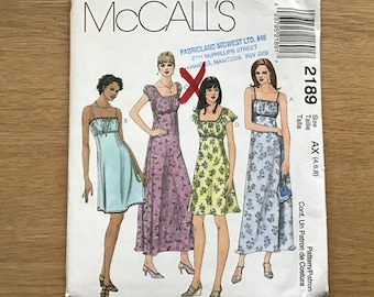 Empire Waist Maxi-dress Pattern, Long Skirt, Spaghetti Straps, Short V-neck  Jacket, Long Sleeves, Simplicity 7807 Size 6 8 Bust 30.5 31.5" - Etsy