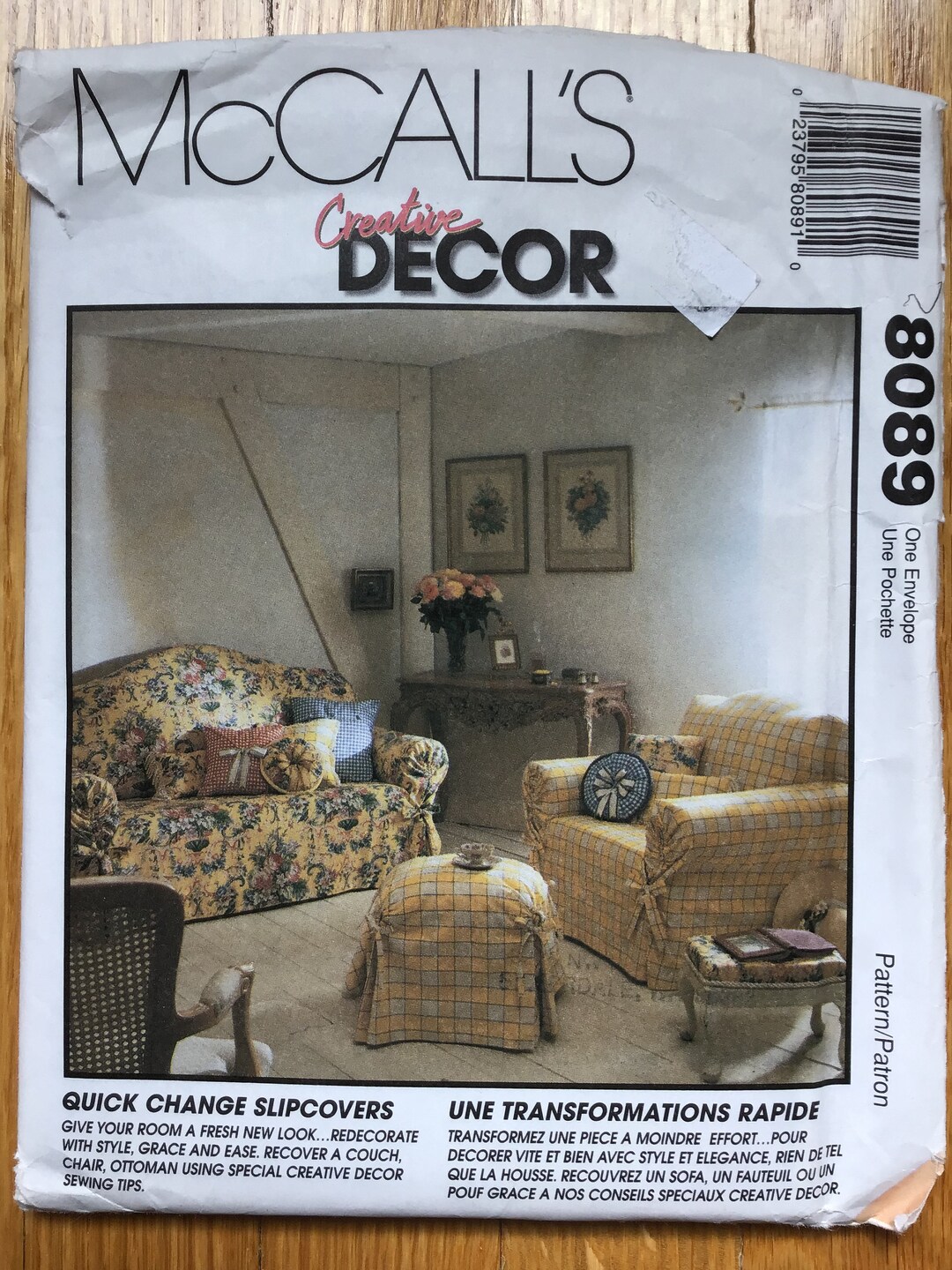 Quick Change Slipcovers Pattern UNCUT Mccalls 8089 Etsy