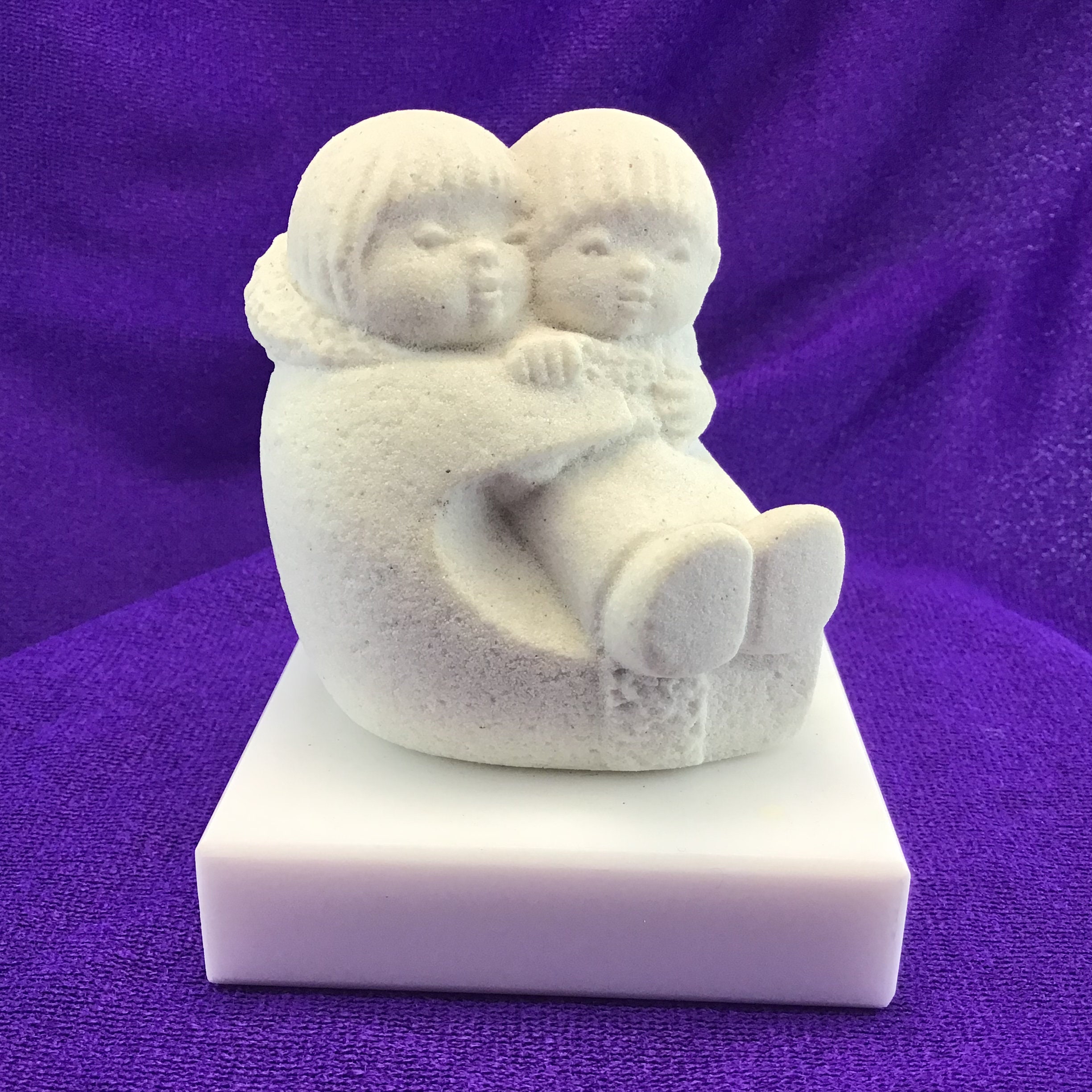 Marbell Stone Art Figurine Hugging Mother and Child Made in Belgium Etsy
