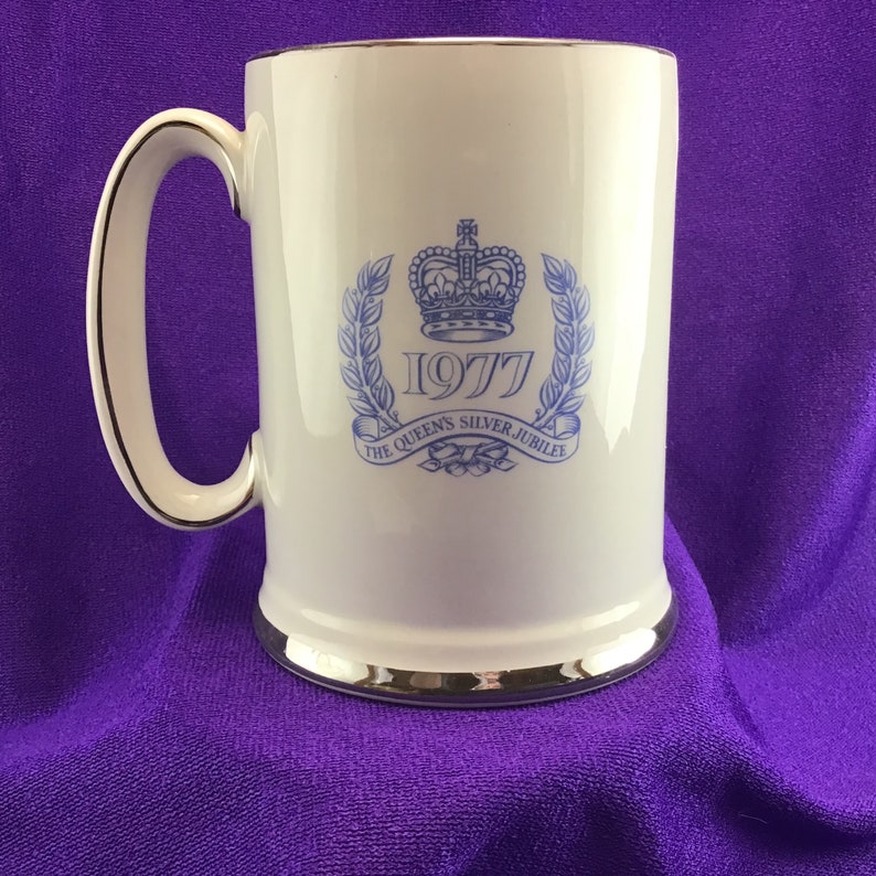 Queen Elizabeth II Silver Jubilee Beer Mug Tankard Oversized Etsy Canada