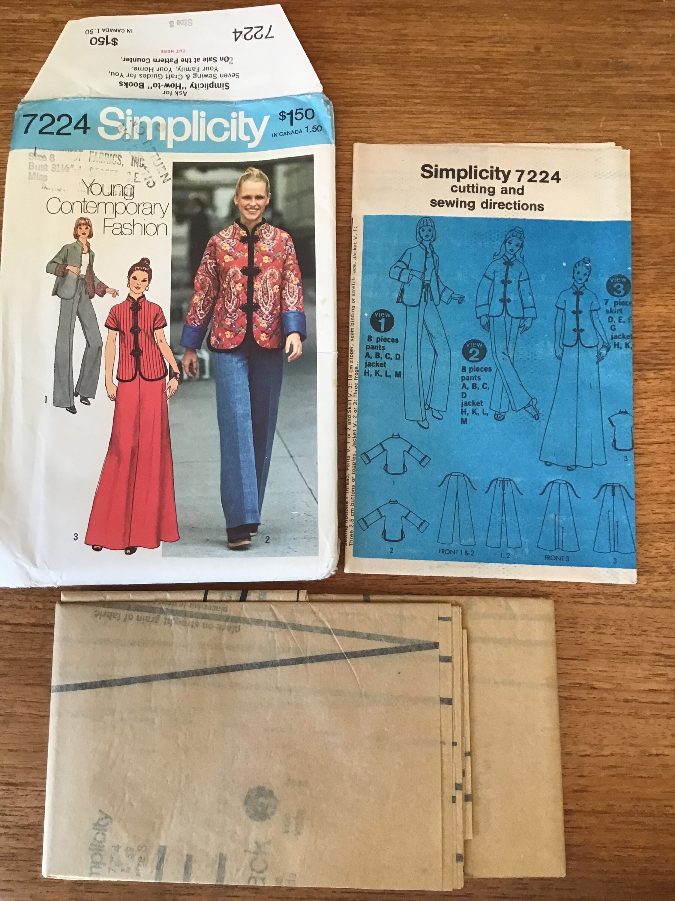 Misses Jacket Skirt and Pants Pattern Simplicity 7224 Bust - Etsy Canada