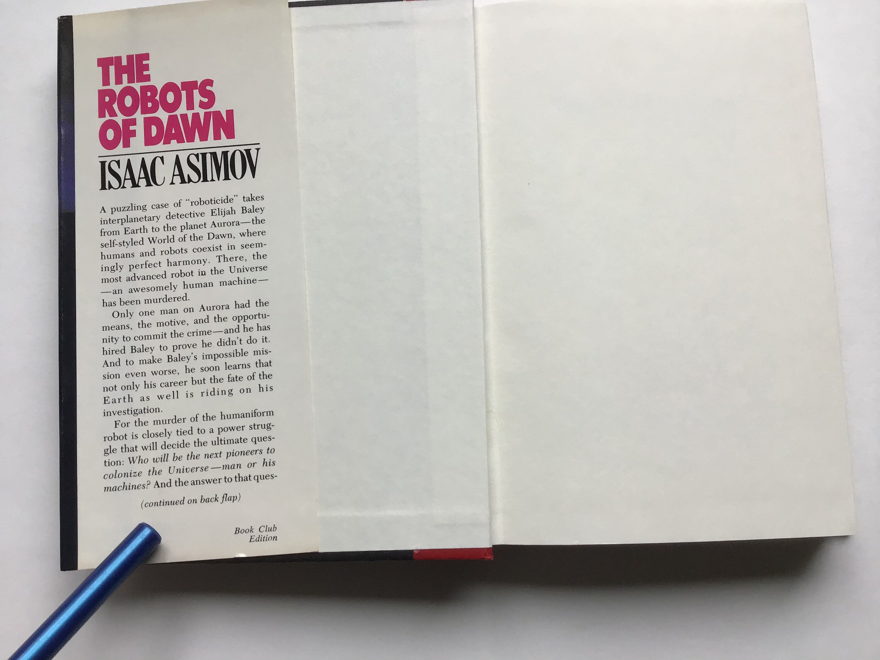 Isaac Asimov Robots of Dawn Hardcover First Book Club Edition - Etsy