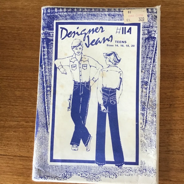 Teen Designer Jeans Pattern UNCUT Waist Size 26 - 29 Sharon Marie Designer Denim #114