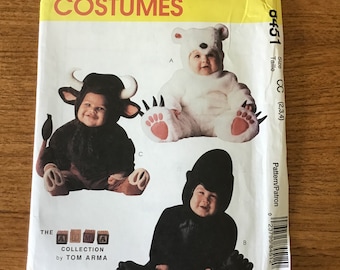 Animal Costumes Pattern Toddlers Sizes 2 3 4 McCalls 8451 UNCUT Polar Bear Gorilla Bull
