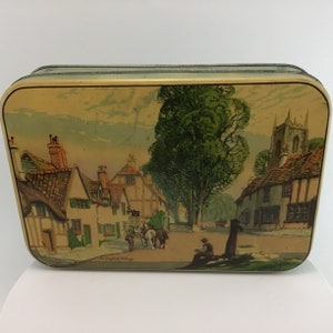 Bensons Toffee Tin An English Village English Toffee Favourites 1930s 1940s Made in England EMPTY
