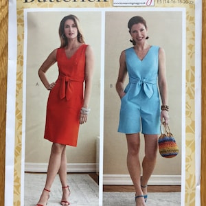 Strampler Kleid und Strampler Schnittmuster Butterick 6760 UNCUT Damen Größe 38 - 22 Alle Größen Enthalten