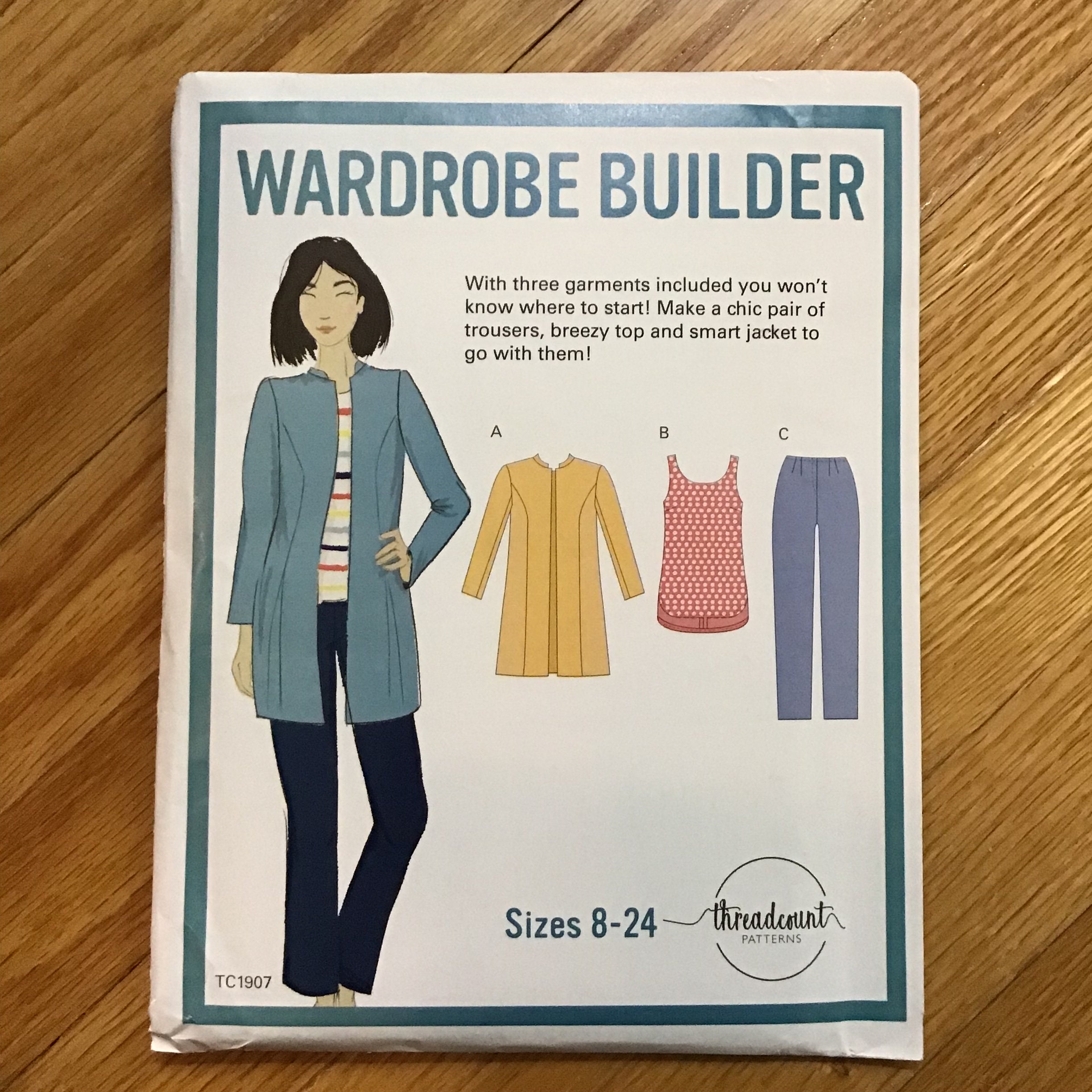 Open Jacket Top and Pants Pattern Wardrobe Builder Threadcount TC1907 ...