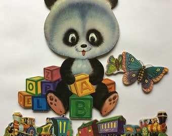 Panda and Toys Nursery Decor Wall Decor Kiddie Products Inc 1972