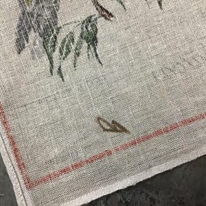 Cotton & Linen Towel [TENUGUI] / Birds & Arabesque / Black