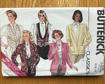 Misses Jacket and Vest Pattern Size 6 8 10 Butterick 3536 UNCUT