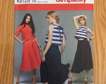 Misses Skirt and Top Pattern Simplicity 8128 UNCUT Size 6 8 10 12 14