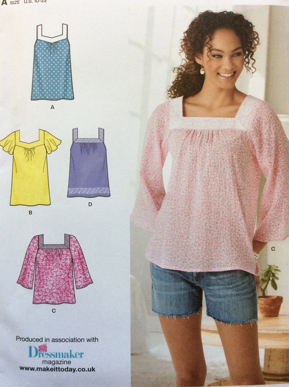 Misses Pullover Top in Two Lengths New Look Sewing Pattern 6284 Size A Misses Pullover Top in Two Lengths New Look Sewing Pattern 6284 Size A