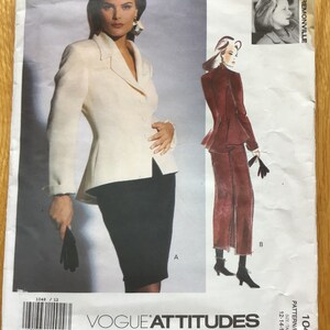 Misses Jacket and Skirt Pattern Vogue Attitudes International