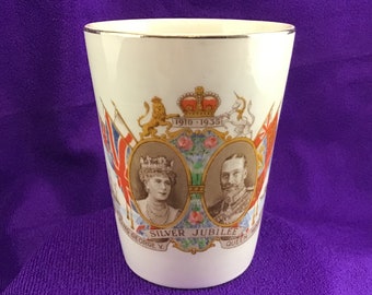 King George V and Queen Mary Silver Jubilee 1935 Beaker Cup