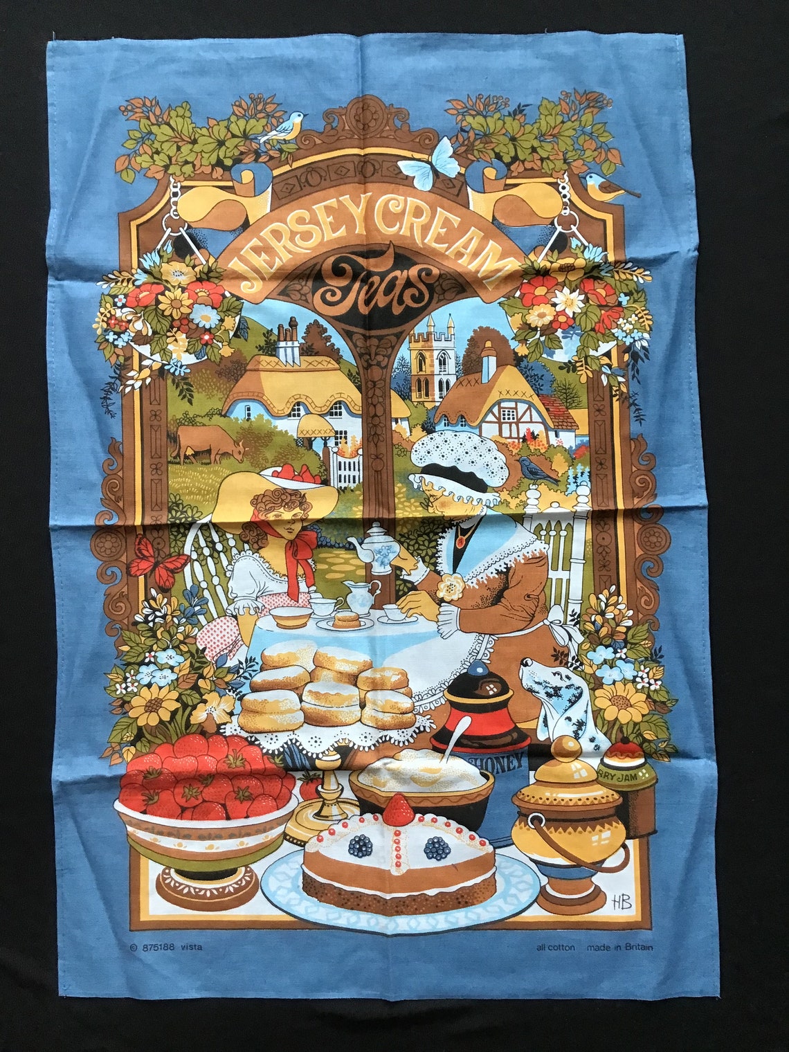 Jersey Cream Teas Tea Towel All Cotton Made in Britain Etsy