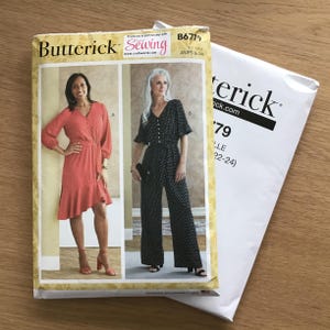 Misses Dress and Jumpsuit Pattern Butterick 6779 Size 6 - 24 UNCUT