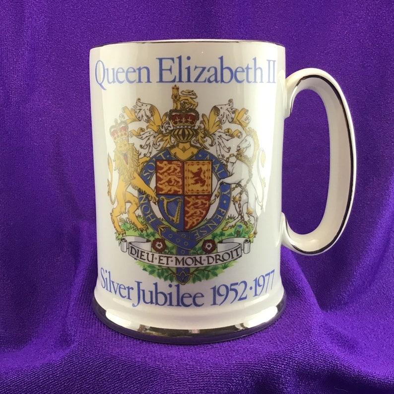 Queen Elizabeth II Silver Jubilee Beer Mug Tankard Oversized Etsy Canada