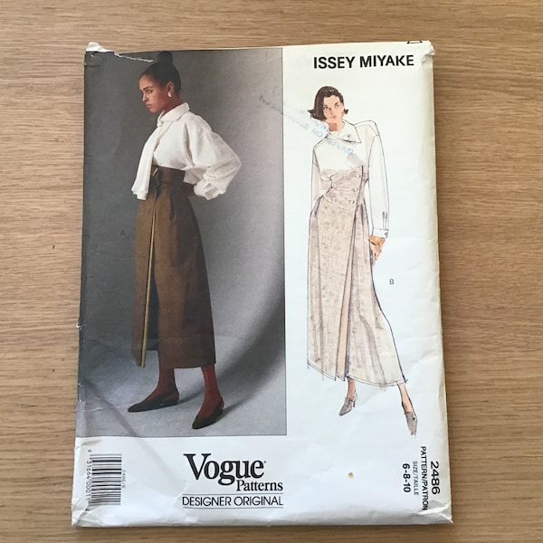 Issey Miyake Blouse and Skirt Pattern Vogue Designer Original 2486 Size 6 8 10 MISSING PLACKET PIECE