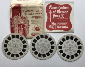 View-Master Reels Canonization of Blessed Pius X Other Blesseds During the Marian Year 1954 Original Sleeve Sawyers CZPX Viewmaster Reels