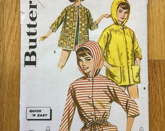 Misses Easy Jacket Pattern Butterick 9806 Bust 31 32 1961