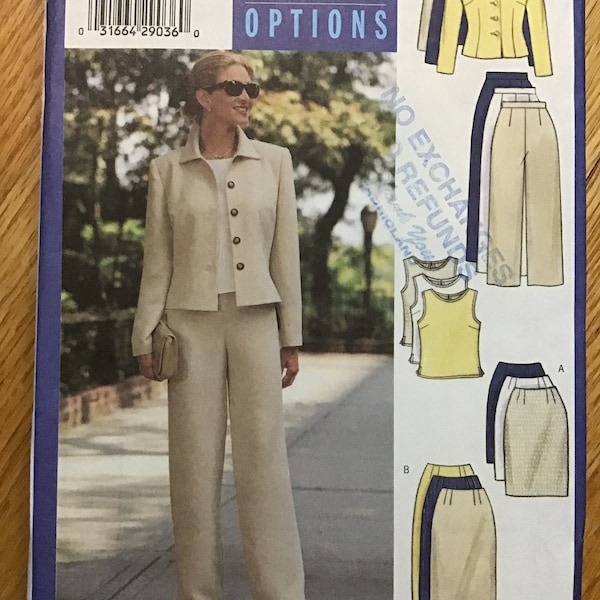 Misses Top Pants Jacket and Skirt Pattern Size 14 - 18 Butterick 5941 UNCUT