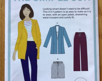 Open Jacket Drawstring Pants Pattern The Simple Suit Threadcount TC2101 Sizes XS - XXL UNCUT