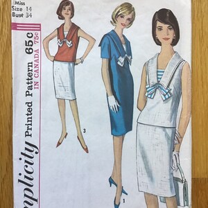 Misses Dress Overblouse and Skirt Pattern Simplicity 5840 Bust 34 - Etsy