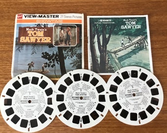 View-Master Reels Mark Twain's Tom Sawyer Showtime Series Original Sleeve Gaf B 340 Viewmaster Reels 1973 Movie Tie In