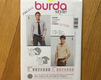 Men's Shirt Pattern Burda 7359 Chest 38 - 50 UNCUT