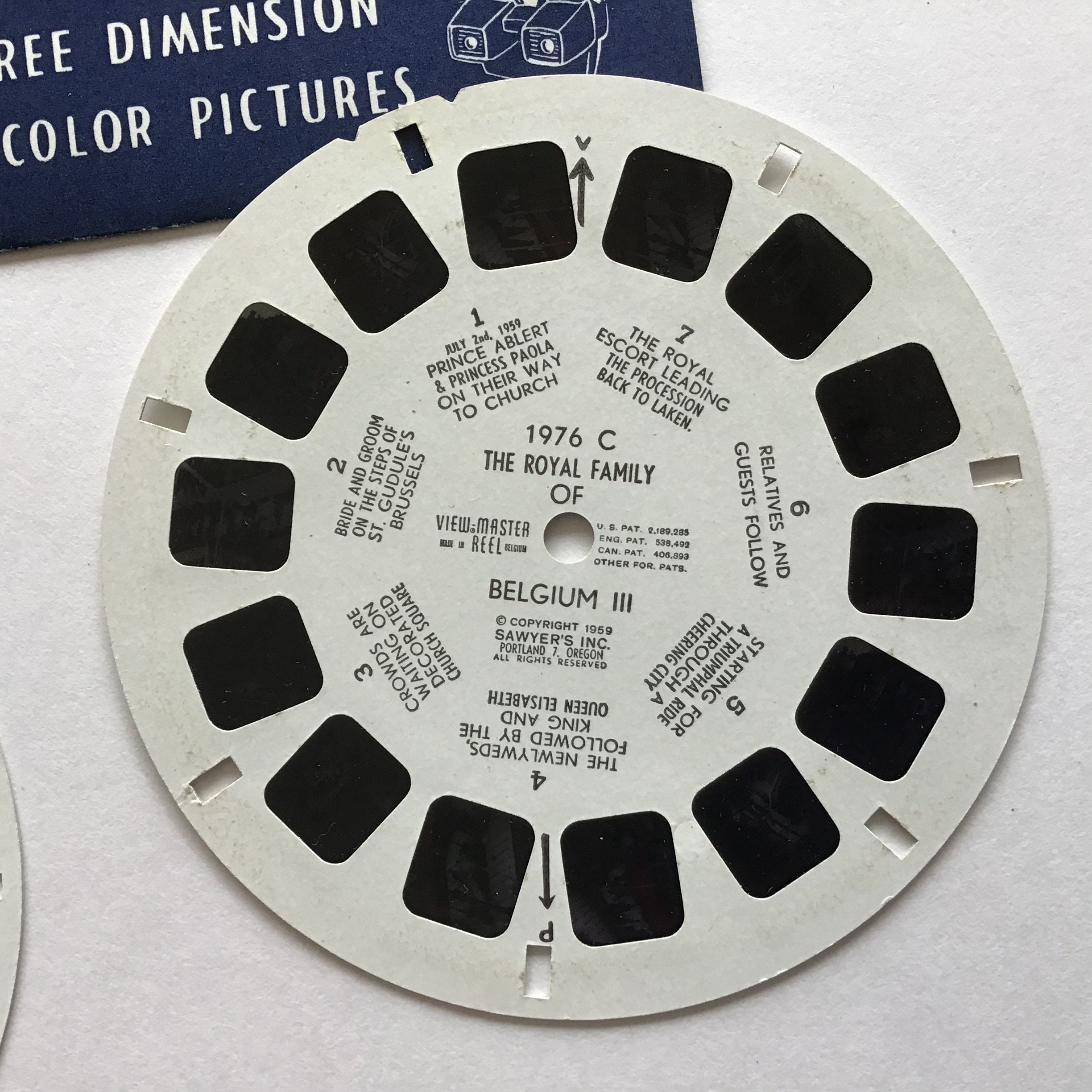 View-master Reels Royalfamily of Belgium World Events Series Set of 3 Viewmaster  Reels Sawyers 