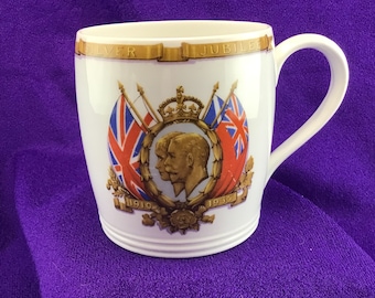 King George V and Queen Mary Silver Jubilee 1935 Cup Wellington China Longton