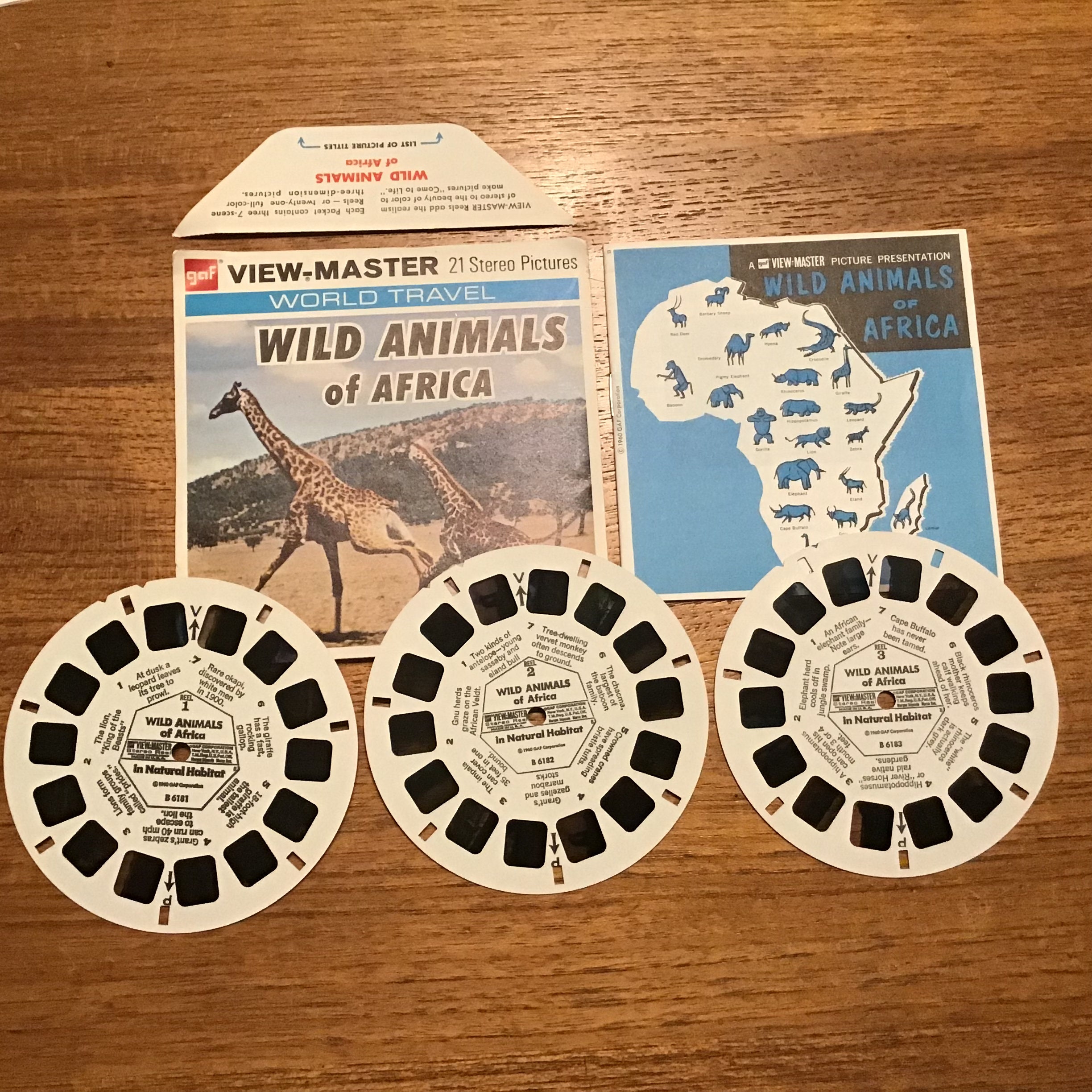 View-Master Reels Wild Animals of Africa Original Sleeve GAF B 618