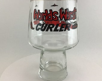 Curling Glass World's Worst Curler Beer Curling Trophy Libbey