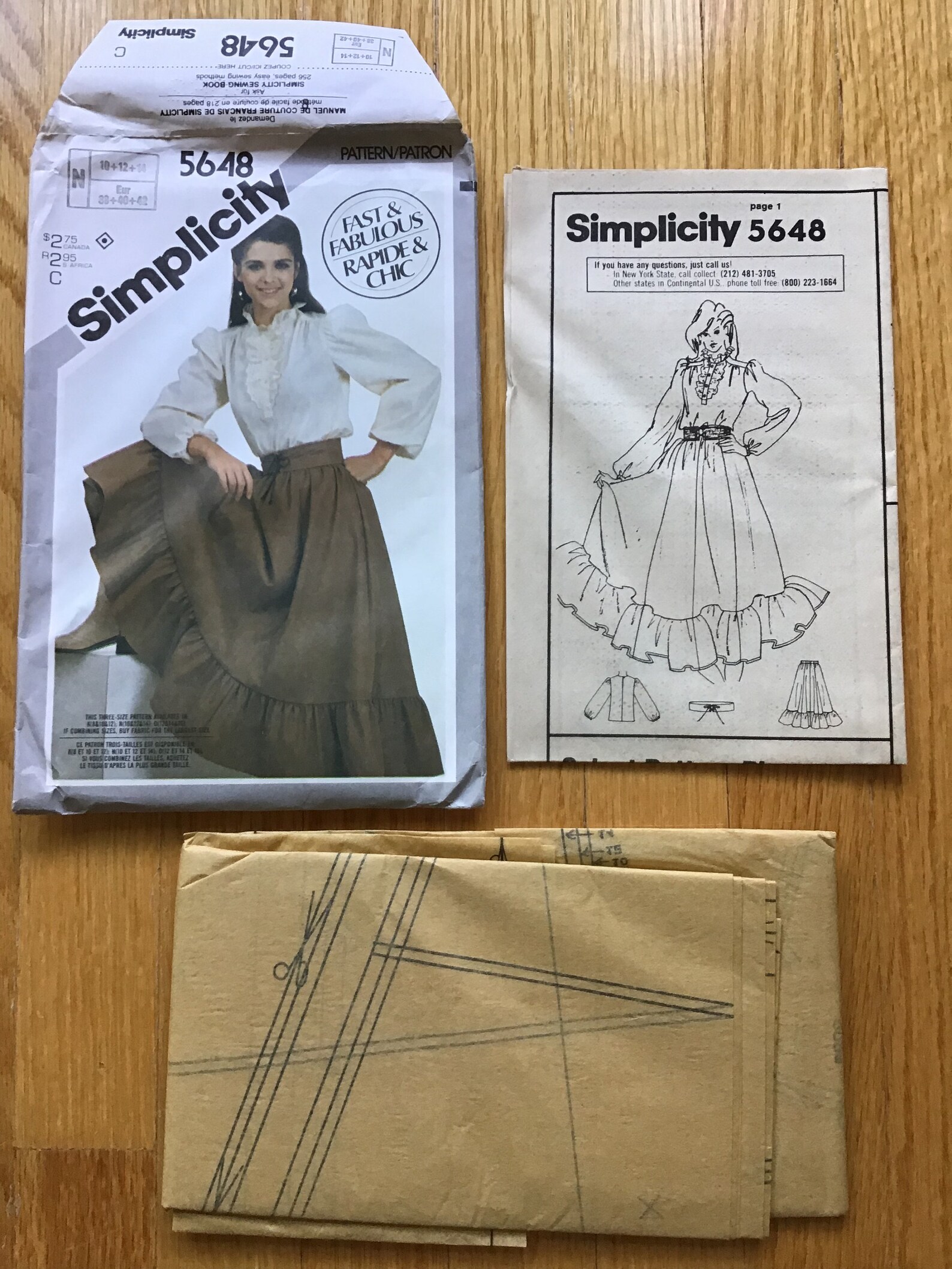 Misses Western Top Skirt Waist Cincher Pattern Simplicity 5648 UNCUT