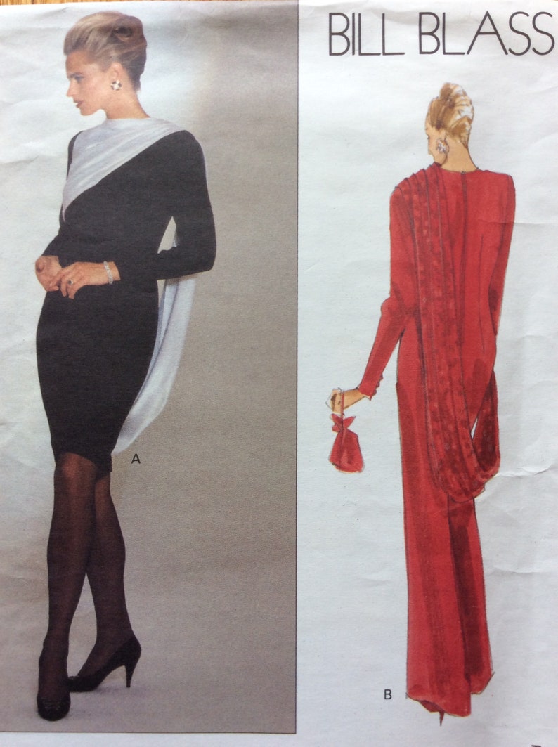 Misses Dress Pattern Bill Blass Vogue American Designer 2767 Size 12 14 16 UNCUT image 2