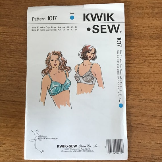 Kwik Sew Pattern Bra, (32 with cup sizes: AA, A, B, C, D