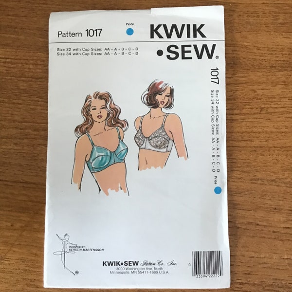 Bra Pattern Kwik Sew 1017 or 1018 UNCUT