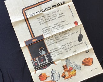 My Kitchen Prayer Tea Towel Linen and Cotton Richlin RL 154 Made in Ireland