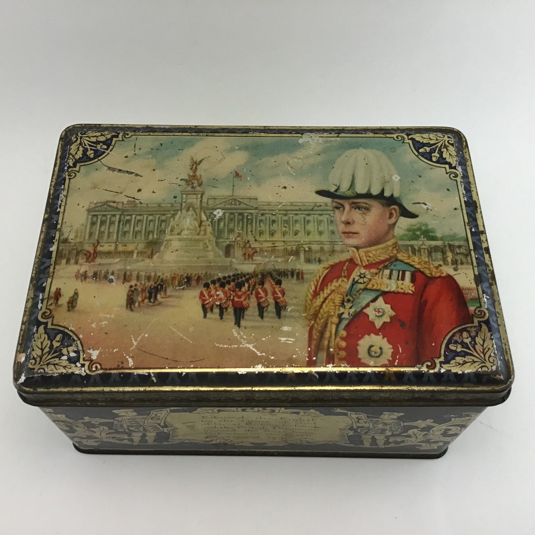 King Edward VIII Coronation Tin Accession Souvenir 1936 Hinged Lid