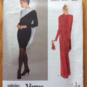 Misses Dress Pattern Bill Blass Vogue American Designer 2767 Size 12 14 16 UNCUT image 1