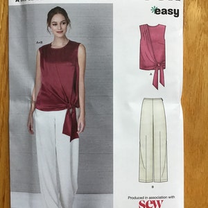 Misses Easy Pants and Top Pattern Sizes 10 12 14 16 18 20 22 New Look 6662 UNCUT