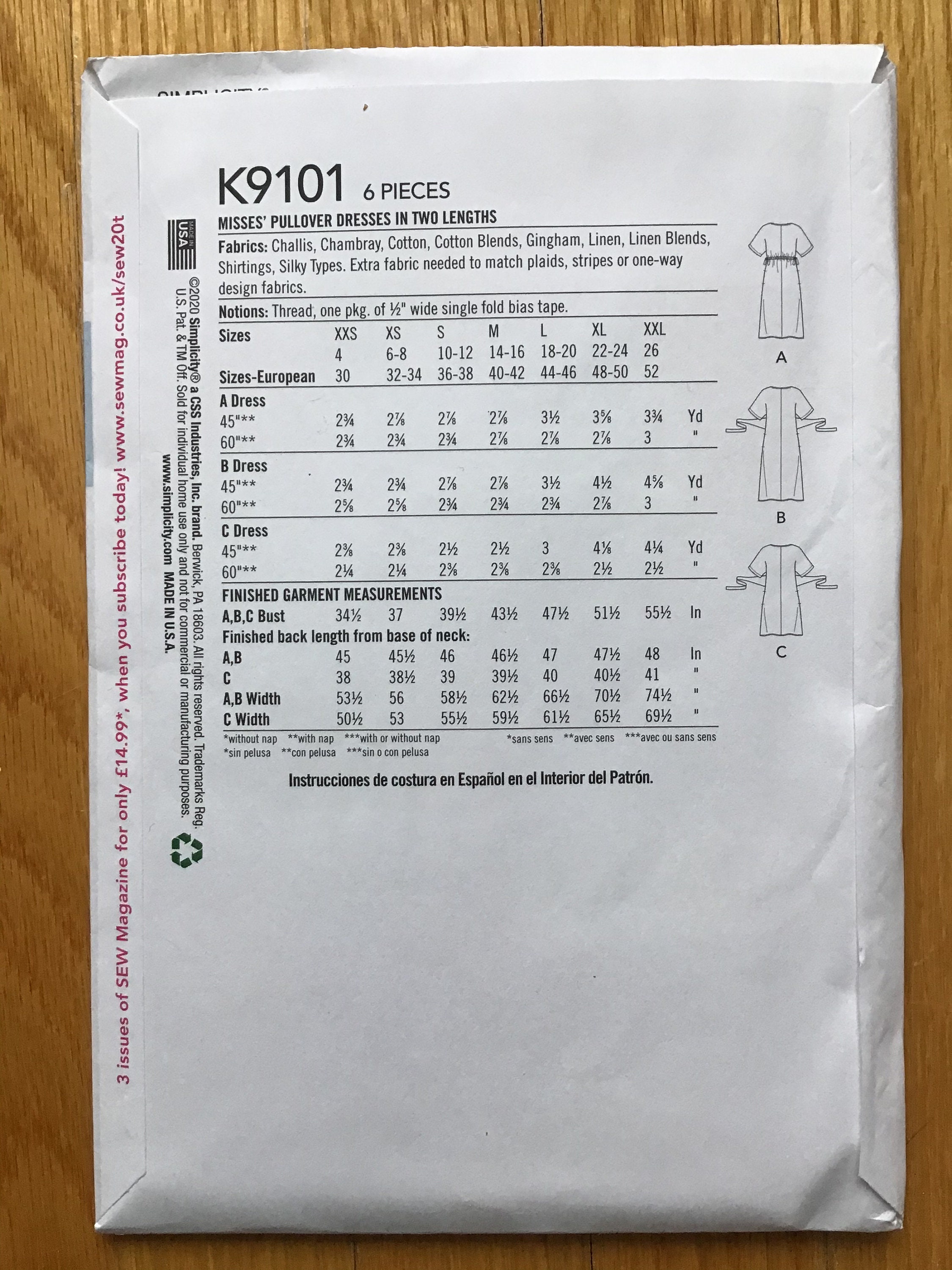 Misses Dress Pattern Simplicity 9101 XXS XXL UNCUT - Etsy