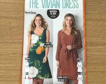 Misses Dress Pattern The Vivian Dress UNCUT US Size 4 6 8 10 12 14 16 18