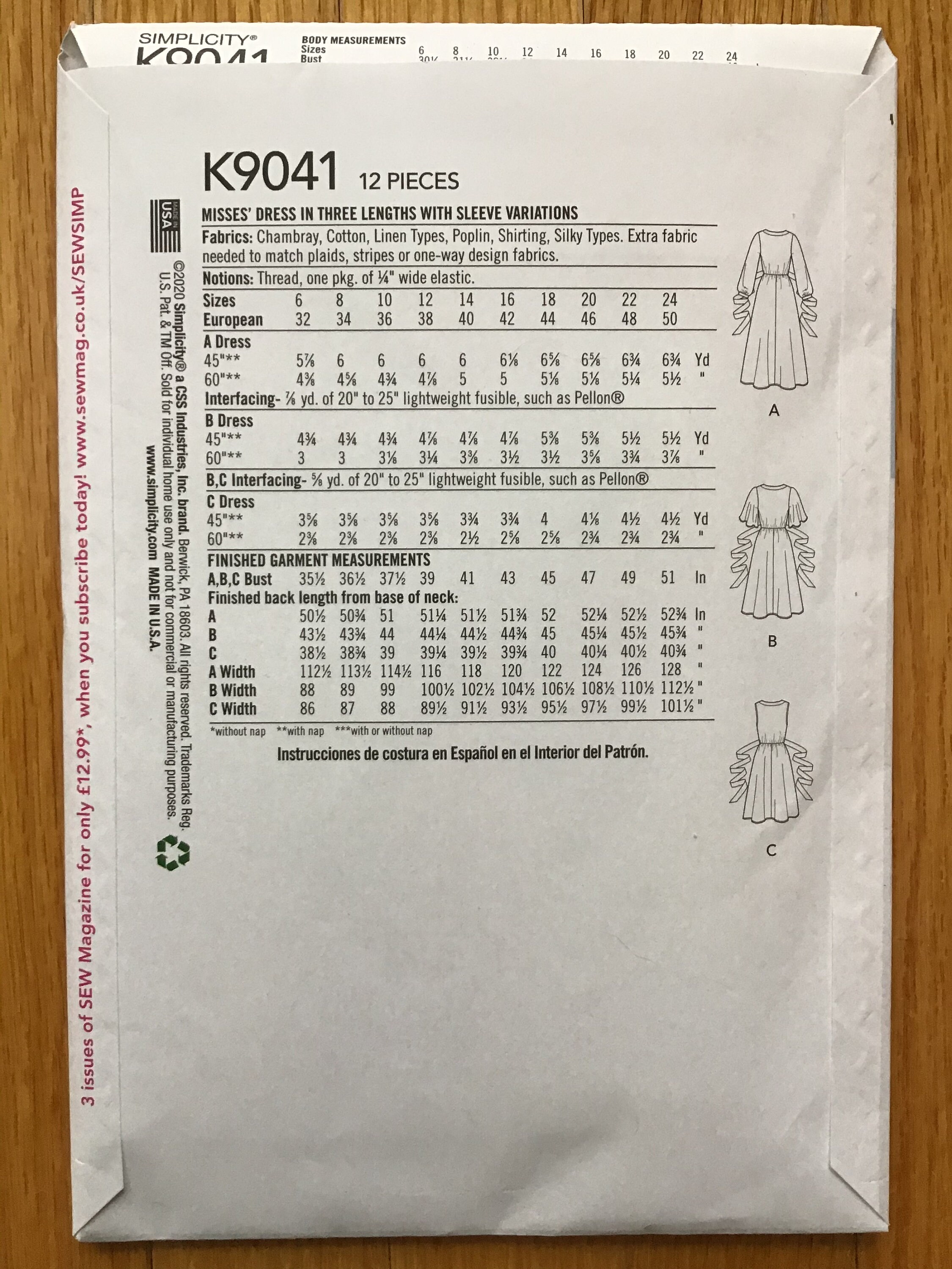 Misses Wrap Dress Pattern Cottagecore Simplicity 9041 Size 6 14 UNCUT ...