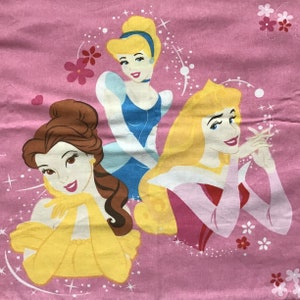 Vintage Disney Prinzessinnen Kissenbezug Cinderella Dornröschen Belle Made in USA