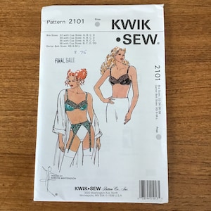 Kwik Sew 2101 Complete Uncut Factory Folds Vintage 90s Lingerie Sewing  Pattern RARE Lace Bra and Garter Belt Sz 32-38 A-DD XS L Sexy Times -   Israel