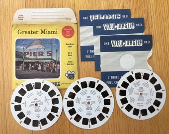 View-Master Reels Greater Miami In Original Sleeve Sawyers A 963 Reels 163 165 395