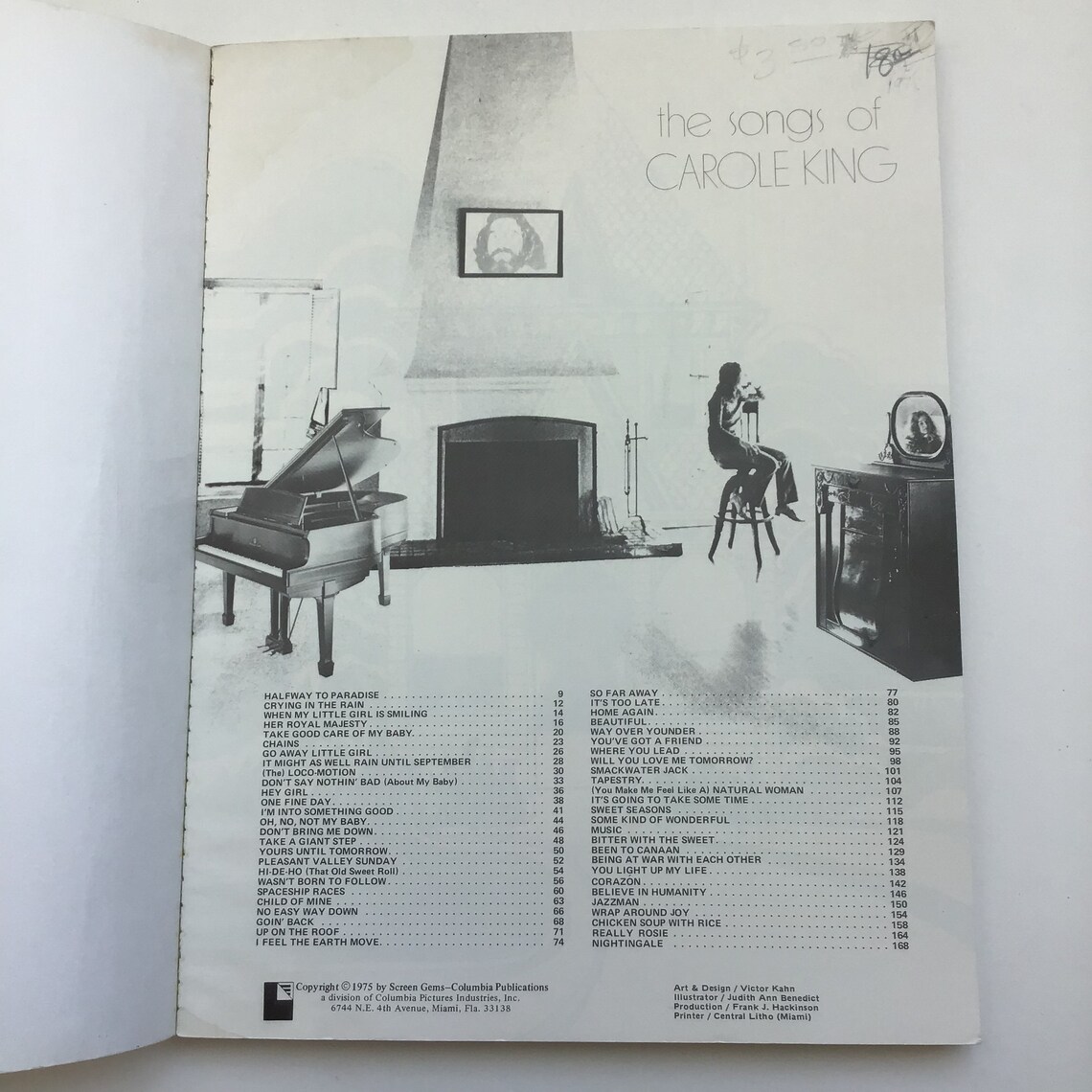 Songs of Carole King Songbook Sheet Music Tapestry so Far Away Etsy