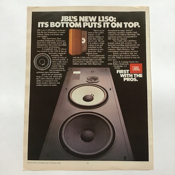 JBL L150 Speakers Vintage PRINT AD 1979 Full Page Yukon Jack