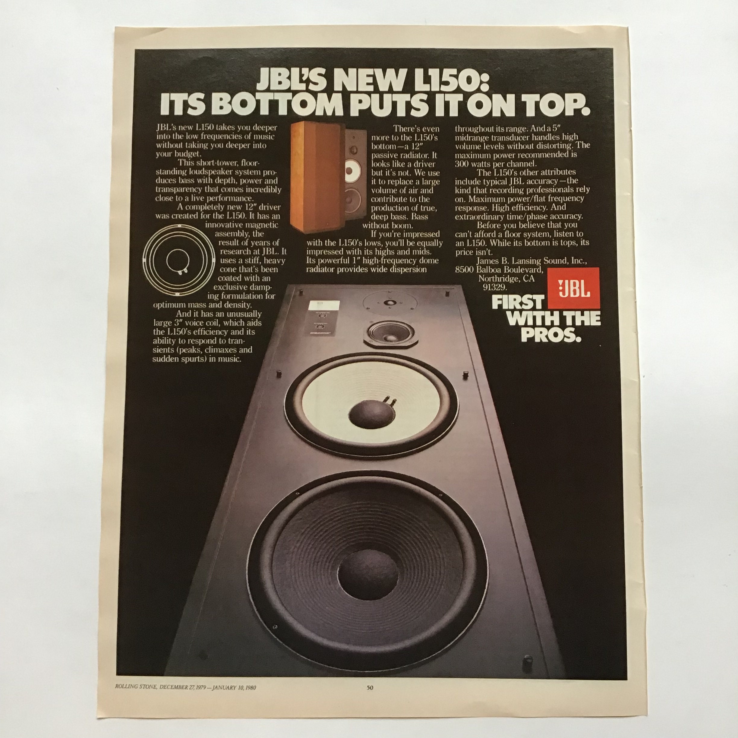 JBL L150 Speakers Vintage PRINT AD 1979 Full Page Yukon Jack - Etsy